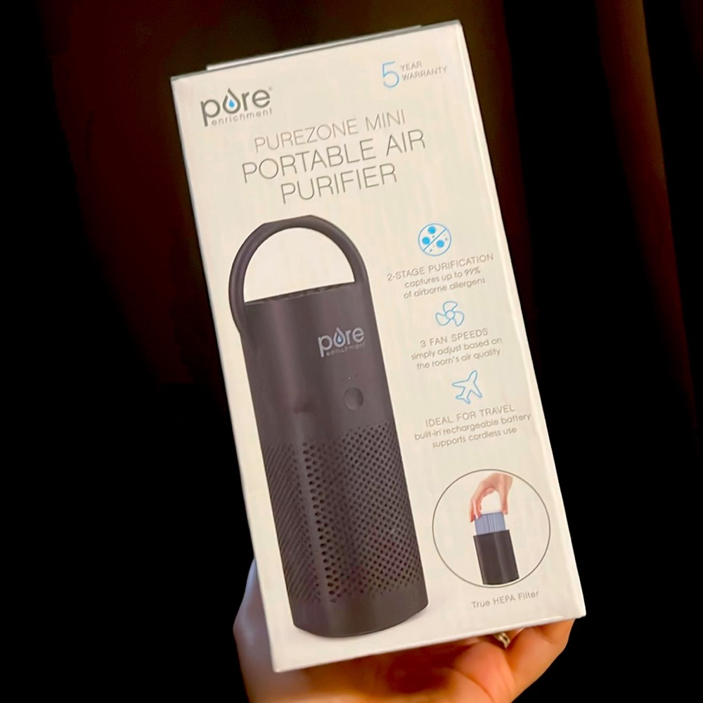 PureZone Mini Portable Air Purifier Black